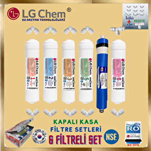Lg Chem Gold Series 6 Fi̇li̇tre 12 Aşama Gümüş İyon Tatlandiricili Su Aritma Fi̇li̇tre Seti̇