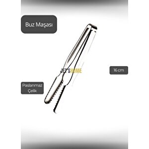 Buz Maşası Paslanmaz Buz Kaşığı Çelik İnox 16 Cm