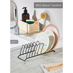Mini Boy Tezgah Üstü Tabaklık Paslanmaz Bulaşıklık Bpa Free Metal Bulaşık Sepeti Siyah