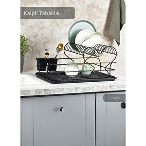 2 Katlı Bulaşıklık Tezgah Üstü Tabaklık Bpa Free Bulaşık Sepeti Kalpli