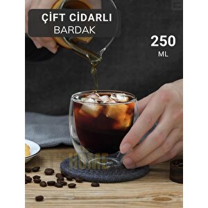 250 Ml Çift Cidarlı Bardak El Yakmaz Bardak Kahve Bardağı Magnolya Bardağı
