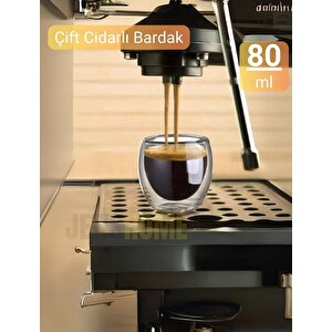 2’li Set Espresso Bardağı 80 Ml Kahve Bardağı Çift Cidarlı Bardak Viski Bardağı