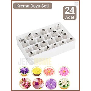 24’lü Pasta Duyu Seti Paslanmaz Orta Boy Krema Duyu