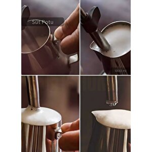 Süt Potu Paslanmaz Süt Köpürtme Sürahisi Çelik Pitcher 1000 Ml