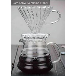 Cam Kahve Demleme Standı Demlik Isıtma Aparatı