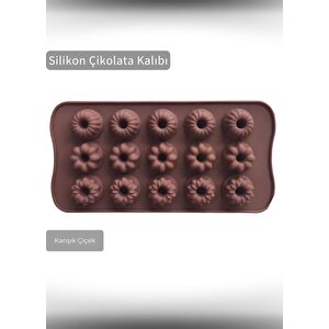 Karışık Çiçek Desen Çikolata Kalıbı Bpa Free Buz Kalıbı Silikon Tatlı Kalıbı yapışmaz kalıp