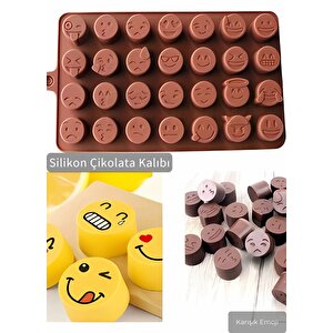 Karışık Emoji Çikolata Kalıbı Bpa Free Buz Kalıbı Silikon Tatlı Kalıbı yapışmaz kalıp