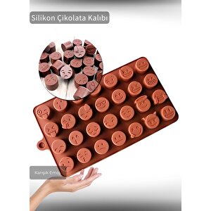 Karışık Emoji Çikolata Kalıbı Bpa Free Buz Kalıbı Silikon Tatlı Kalıbı yapışmaz kalıp