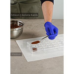 Dikdörtgen Çikolata Kalıbı Polikarbon 27.5x13.5 Cm