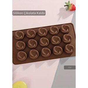 Gül Desen Çikolata Kalıbı Bpa Free Buz Kalıbı Silikon Tatlı Kalıbı Yapışmaz Kalıp