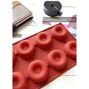 Donut Desen Çikolata Kalıbı Bpa Free Buz Kalıbı Silikon Tatlı Kalıbı Yapışmaz Kalıp