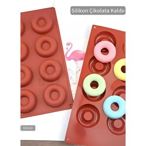 Donut Desen Çikolata Kalıbı Bpa Free Buz Kalıbı Silikon Tatlı Kalıbı Yapışmaz Kalıp