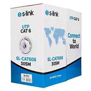 Sl-cat608 305m Gri̇ Utp Cat6 Kablo 24 Awg  (6833=13059)