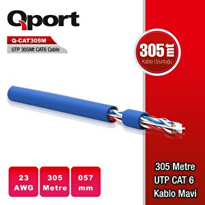 Qport Q-cat6m Utp 305m Utp 23awg Mavi̇ Network Kablo