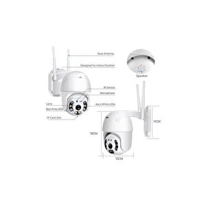 Apronx 3mp 2k 2,8" 2.8mm Apx-wp70 4g 8 Led Wifi Ptz