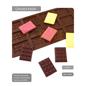 Çikolata Kalıbı 12 Gözlü Mini Tablet Yapışmaz Gıda Temasına Uygun Silikon Gıda Kalıp 21x11 Cm