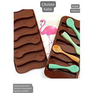 Kaşık Desen Çikolata Kalıbı Bpa Free Buz Kalıbı Silikon Tatlı Kalıbı Yapışmaz Kalıp