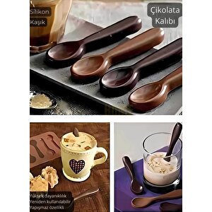 Kaşık Desen Çikolata Kalıbı Bpa Free Buz Kalıbı Silikon Tatlı Kalıbı Yapışmaz Kalıp