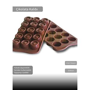 Hilal Desen Çikolata Kalıbı Bpa Free Buz Kalıbı Silikon Tatlı Kalıbı Yapışmaz Kalıp