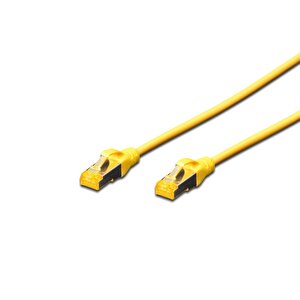 Cat 6a Sftp/pimf (pairs In Metal Foil) Patch Kablosu, Lszh, 0,25 Metre, Awg 26, Sarı Renk
