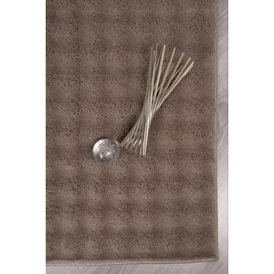 Bubble Yuvarlak Vizon Uzun Tüylü Yumuşak Peluş Kaymaz Yıkanabilir Salon Oturma Odası Balkon Halısı 150x150 cm