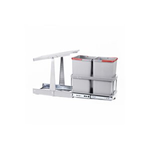 Çöp Kovasi 12+12lt Gri̇ Teleskopi̇k Rayli