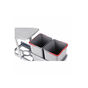 Çöp Kovasi 12+12lt Gri̇ Teleskopi̇k Rayli