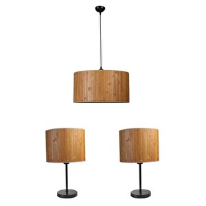 Bambu 01 Abajur Avi̇ze 3 Lü Set