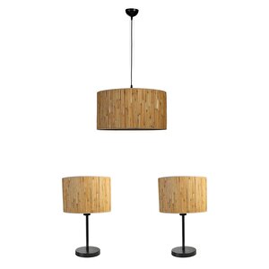 Bambu 07 Abajur Avi̇ze 3 Lü Set