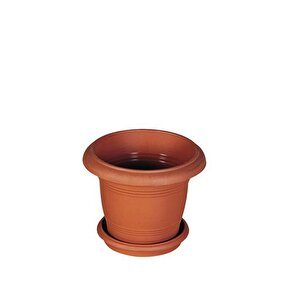 Sy-5905 Kahverengi Yuvarlak Antik Saksı Takımı 6 Lt No2