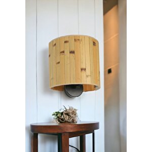 Yeni̇ Bambu Pi̇lli̇ 02 Abajurlu Oval Apli̇k