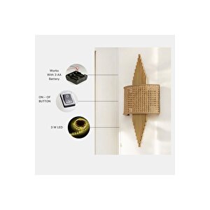 Yeni̇ Asli Pi̇lli̇ Eski̇tme Oval Rattan Abajurlu Apli̇k