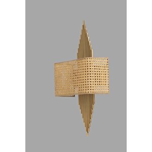 Yeni̇ Hande Pi̇lli̇ Eski̇tme Di̇kdörtgen Rattan Abajurlu Apli̇k