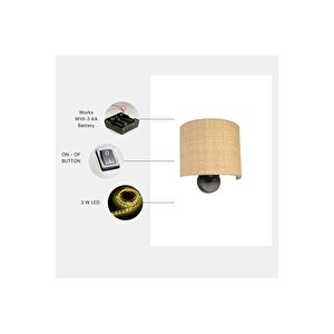 Yeni̇ Hasir Pi̇lli̇ Rattan Abajurlu Oval Apli̇k
