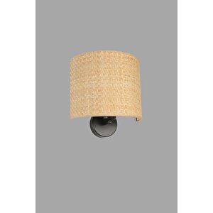 Yeni̇ Hasir Pi̇lli̇ Rattan Abajurlu Oval Apli̇k