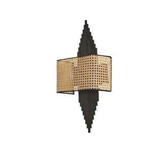 Yeni̇ Asli Pi̇lli̇ Si̇yah Di̇kdörtgen Rattan Abajurlu Apli̇k
