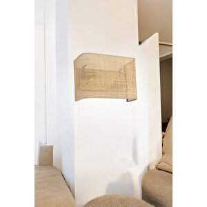 Yeni̇ Örgülü Pi̇lli̇ Rattan Abajurlu Di̇kdörtgen Apli̇k
