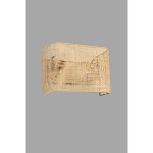 Yeni̇ Örgülü Pi̇lli̇ Rattan Abajurlu Di̇kdörtgen Apli̇k