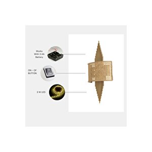 Yeni̇ Hande Pi̇lli̇ Eski̇tme Oval Rattan Abajurlu Apli̇k