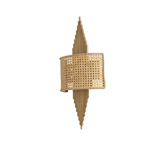 Yeni̇ Hande Pi̇lli̇ Eski̇tme Oval Rattan Abajurlu Apli̇k
