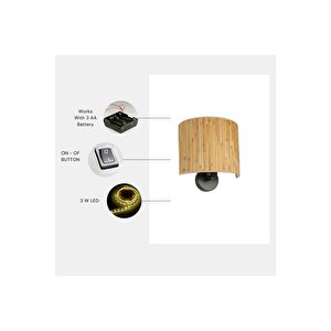 Yeni̇ Bambu Pi̇lli̇ 07 Abajurlu Oval Apli̇k