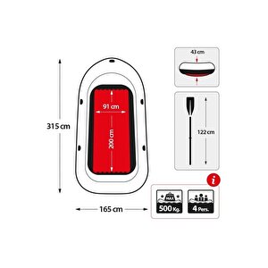 Intex Excursion 4 Şişme Bot Set 315x165x43 Cm Ib68324