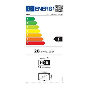 Beko B32 D 696 B Hd 32" 82 Ekran Uydu Alıcılı Android Smart Led Tv