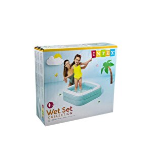Intex Şişme Taban Mini Kare Havuz 86x86x25 Cm Mavi