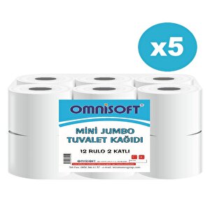 5 Koli Mini Jumbo Tuvalet Kağıdı 60 Rulo