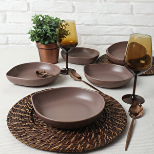 Mat Açık Taupe Serenity Yemek Tabağı 21 Cm 6 Adet 958