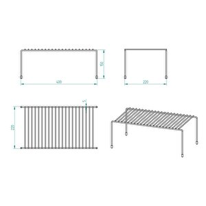 Tel Organi̇zer Dolap Depolama Rafi 6'li Set 22x40cm Beyaz