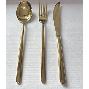 Arsel Lotus Titanyum Gold 84 Parça Kutulu Çatal Bıçak Takımı 4 Mm