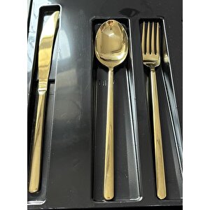 Arsel Lotus Titanyum Gold 84 Parça Kutulu Çatal Bıçak Takımı 4 Mm