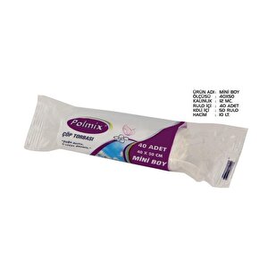 Polmix Mini Boy Çöp Torbası 40x50 Cm Beyaz 50 Rulo 2000 Adet